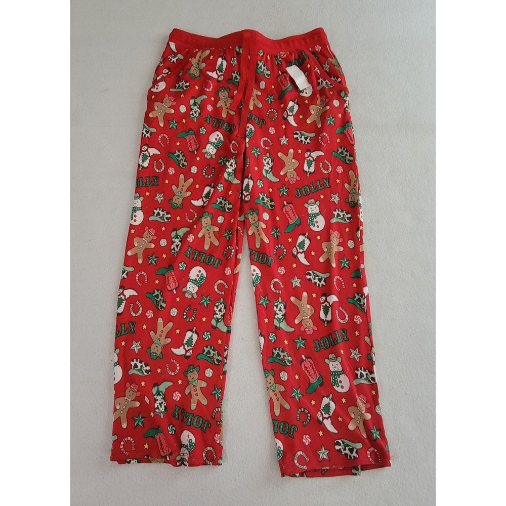 Magical Season Men's Red Gingerbread Christmas Pajama Pants Large NWT
